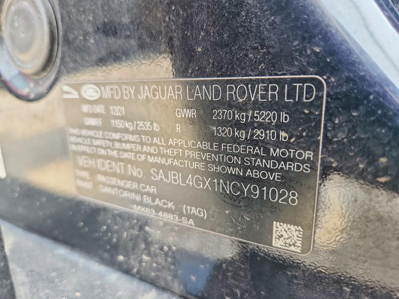 2022 Jaguar Xf მანქანა იყიდება აუქციონზე, vin: SAJBL4GX1NCY91028, აუქციონის ნომერი: 61886426