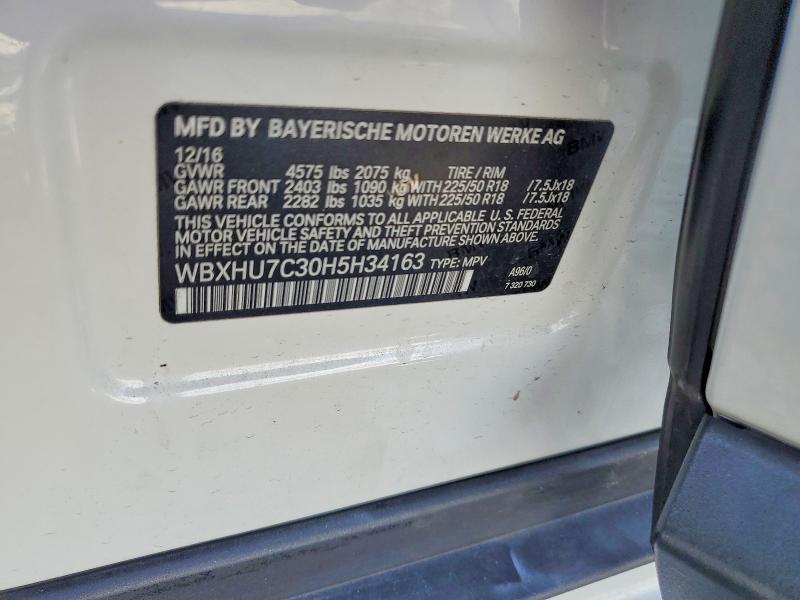 Aukcja sprzedaży 2017 Bmw X1, vin: WBXHU7C30H5H34163, numer aukcji: 59877776