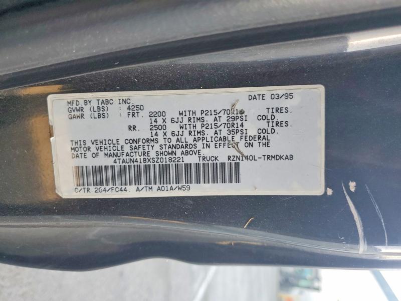 1995 Toyota Tacoma მანქანა იყიდება აუქციონზე, vin: 4TAUN41BXSZ018221, აუქციონის ნომერი: 60517116