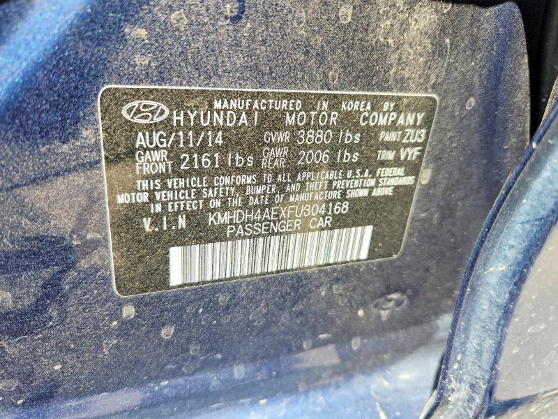 62311246 :رقم المزاد ، KMHDH4AEXFU304168 vin ، 2015 Hyundai Elantra مزاد بيع