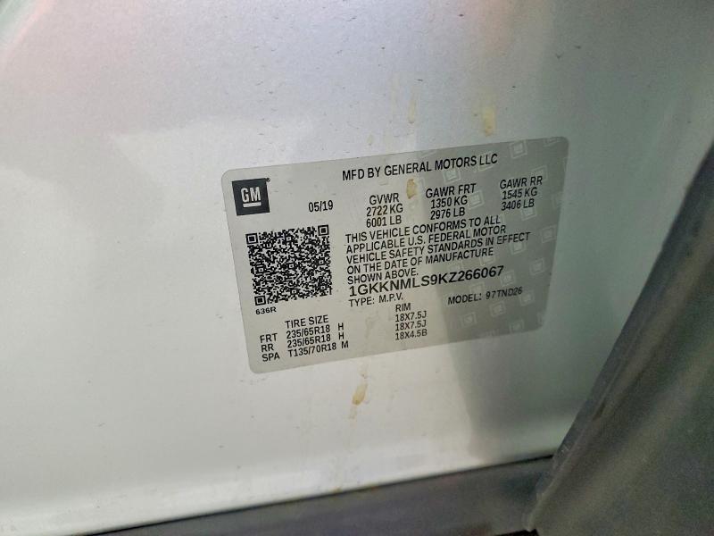 Продаж на аукціоні авто 2019 Gmc Acadia, vin: 1GKKNMLS9KZ266067, номер лоту: 60643746