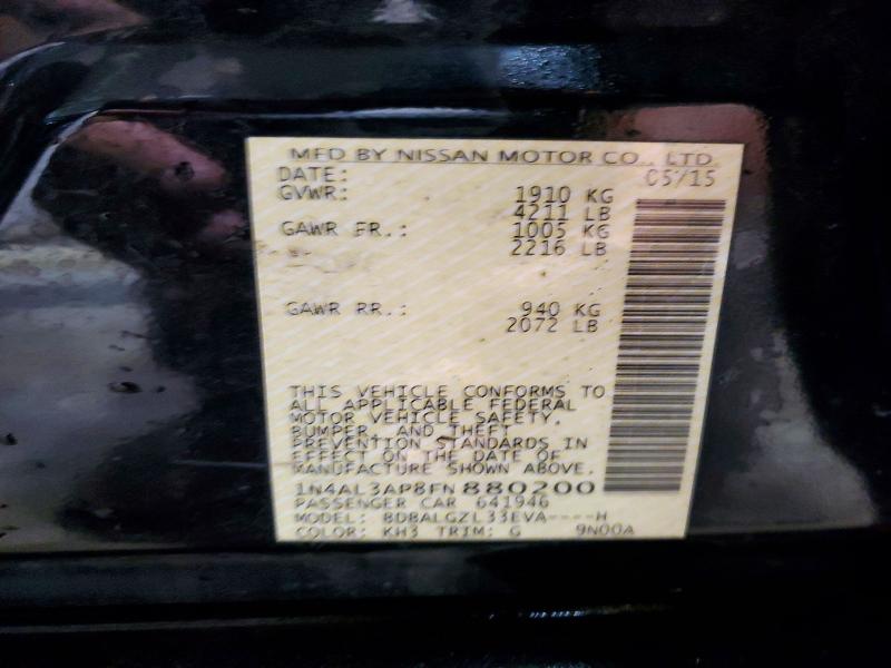 59073976 :رقم المزاد ، 1N4AL3AP8FN880200 vin ، 2015 Nissan Altima مزاد بيع