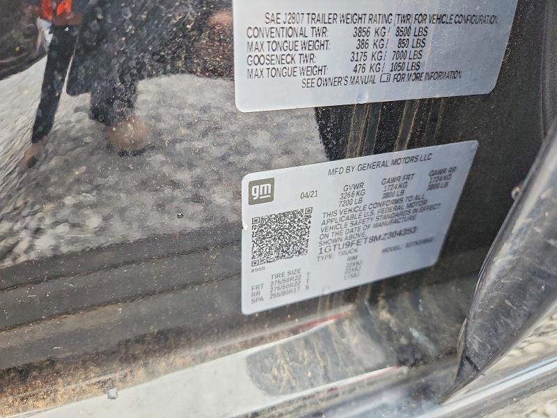 59599186 :رقم المزاد ، 1GTU9FET8MZ304353 vin ، 2021 Gmc Sierra مزاد بيع