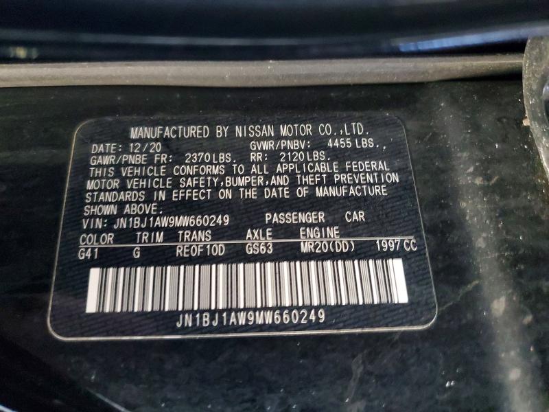 2021 Nissan Rogue Sport მანქანა იყიდება აუქციონზე, vin: JN1BJ1AW9MW660249, აუქციონის ნომერი: 60019766