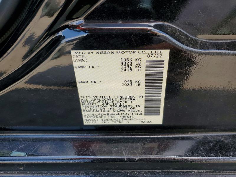 Продаж на аукціоні авто 2022 Nissan Altima, vin: 1N4BL4DV8NN406394, номер лоту: 60652876