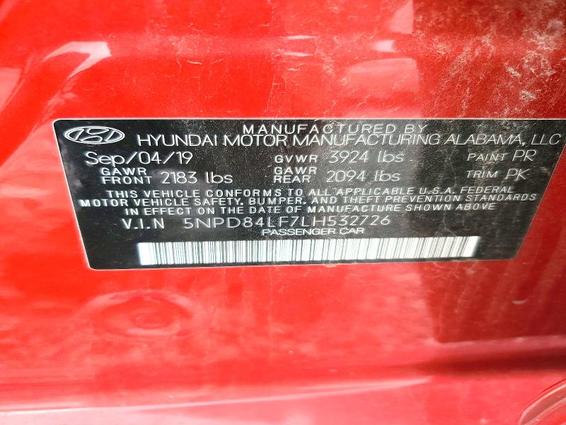 Продаж на аукціоні авто 2020 Hyundai Elantra, vin: 5NPD84LF7LH532726, номер лоту: 60659316