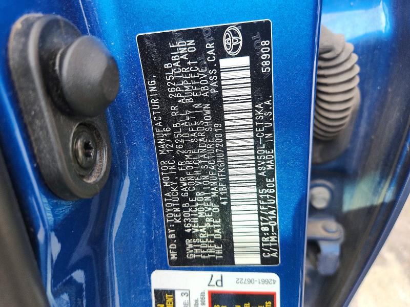 Aukcja sprzedaży 2017 Toyota Camry, vin: 4T1BF1FK6HU720019, numer aukcji: 62834176