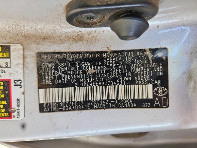 Aukcja sprzedaży 2011 Toyota Corolla, vin: 2T1BU4EE8BC734631, numer aukcji: 60063146