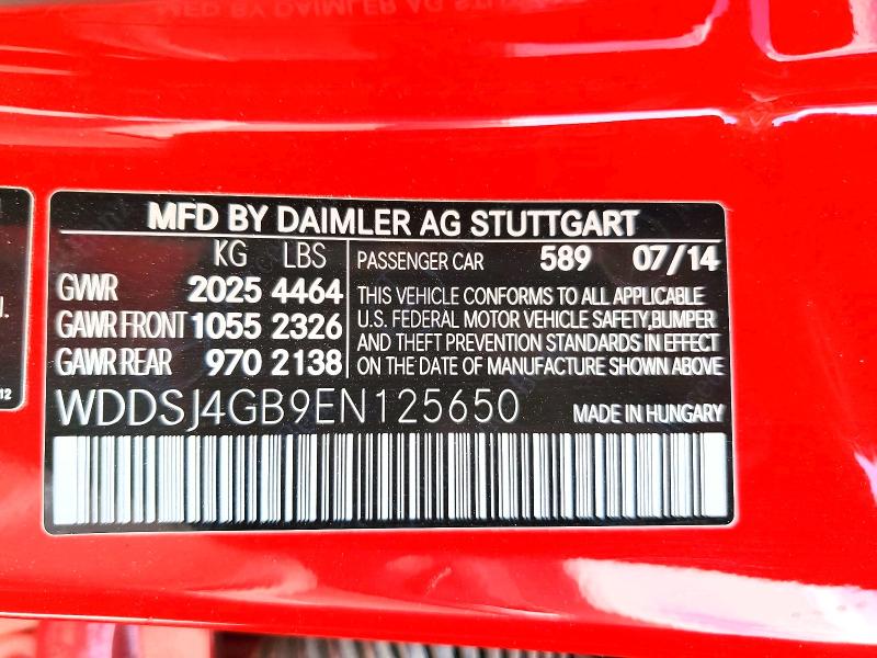 61005886 :رقم المزاد ، WDDSJ4GB9EN125650 vin ، 2014 Mercedes-benz Cla مزاد بيع
