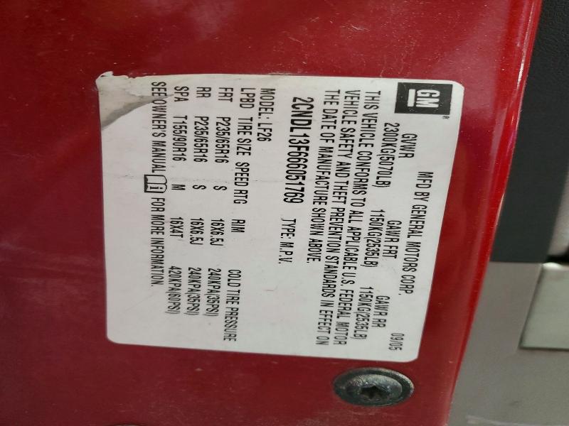 Продажа на аукционе авто 2006 Chevrolet Equinox, vin: 2CNDL13F666051769, номер лота: 63587646