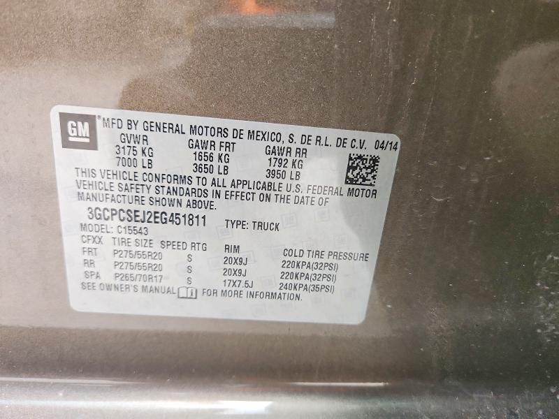 Продажа на аукционе авто 2014 Chevrolet Silverado, vin: 3GCPCSEJ2EG451811, номер лота: 61581986