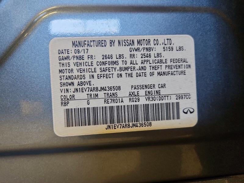 Aukcja sprzedaży 2018 Infiniti Q50, vin: JN1EV7AR8JM436508, numer aukcji: 62565136