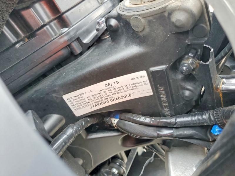 63068636 :رقم المزاد ، JYARN60E6KA000567 vin ، 2019 Yamaha Mtt09 مزاد بيع