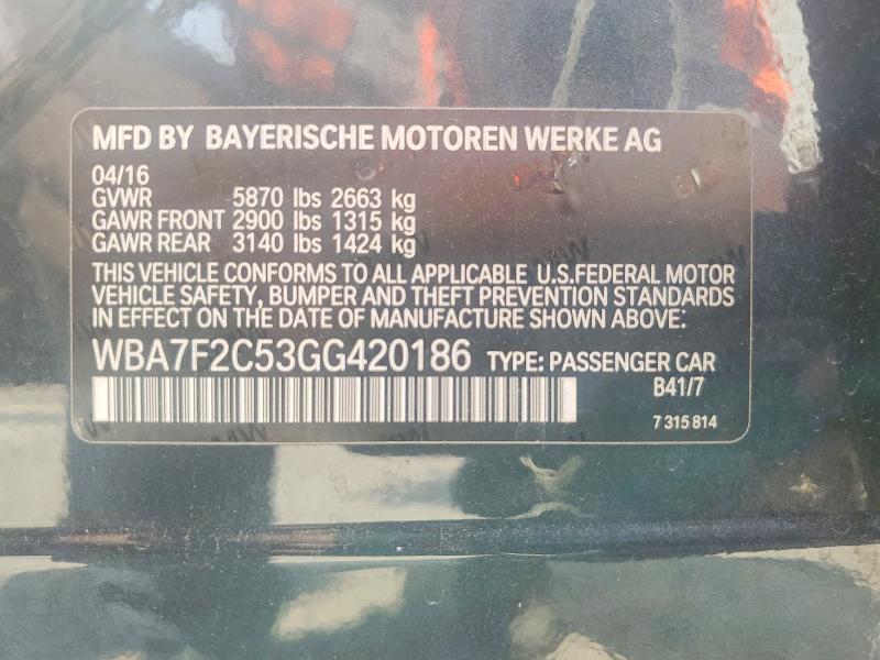 Продажа на аукционе авто 2016 Bmw 750, vin: WBA7F2C53GG420186, номер лота: 59552706
