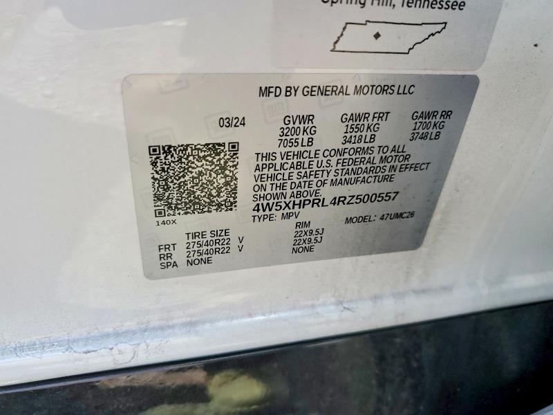 61187426 :رقم المزاد ، 4W5XHPRL4RZ500557 vin ، 2024 Acura Zdx مزاد بيع
