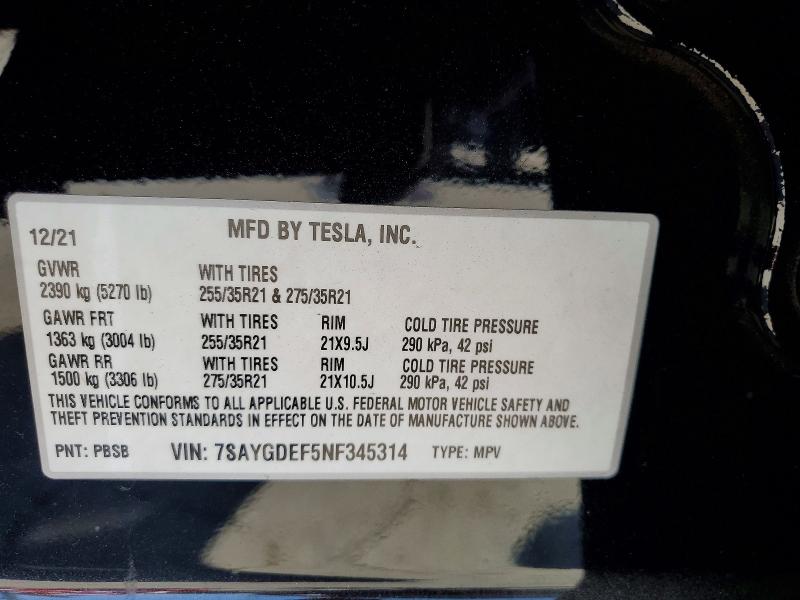 Продаж на аукціоні авто 2022 Tesla Model Y, vin: 7SAYGDEF5NF345314, номер лоту: 60305116