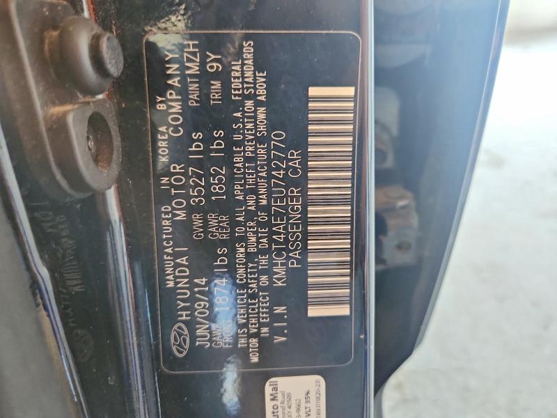 2014 Hyundai Accent მანქანა იყიდება აუქციონზე, vin: KMHCT4AE7EU742770, აუქციონის ნომერი: 60693686