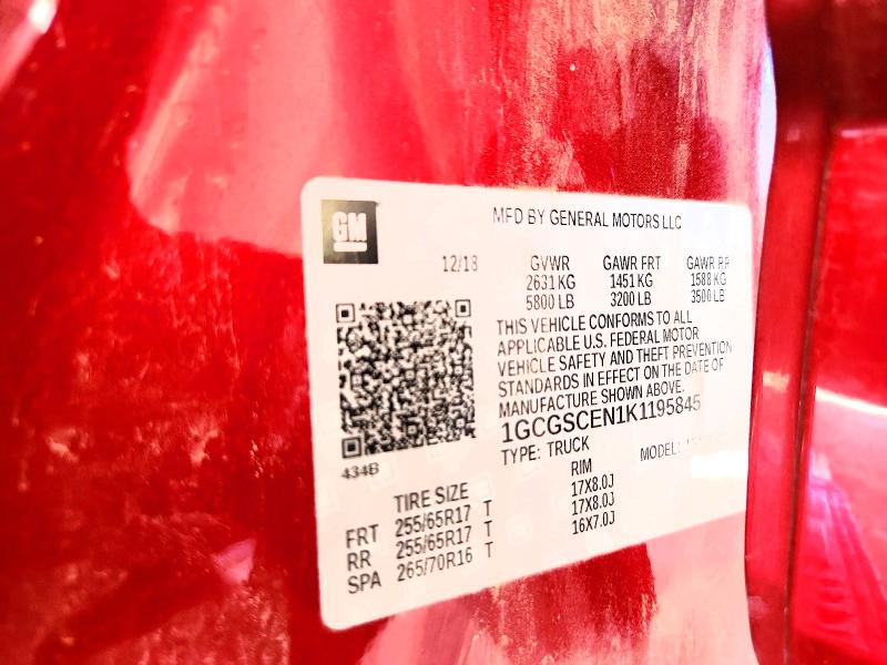 Aukcja sprzedaży 2019 Chevrolet Colorado, vin: 1GCGSCEN1K1195845, numer aukcji: 61972206