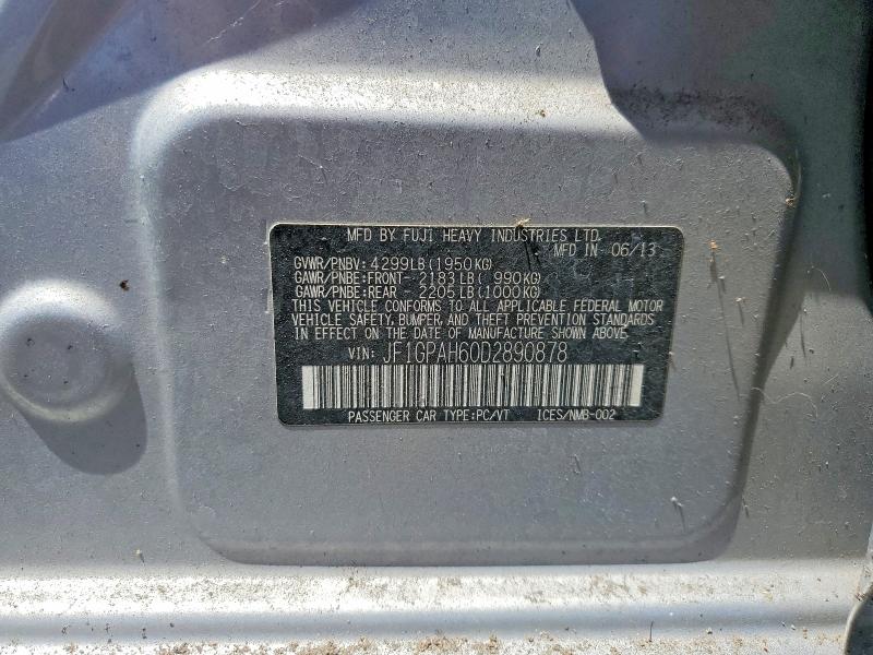 Aukcja sprzedaży 2013 Subaru Impreza, vin: JF1GPAH60D2890878, numer aukcji: 61369256