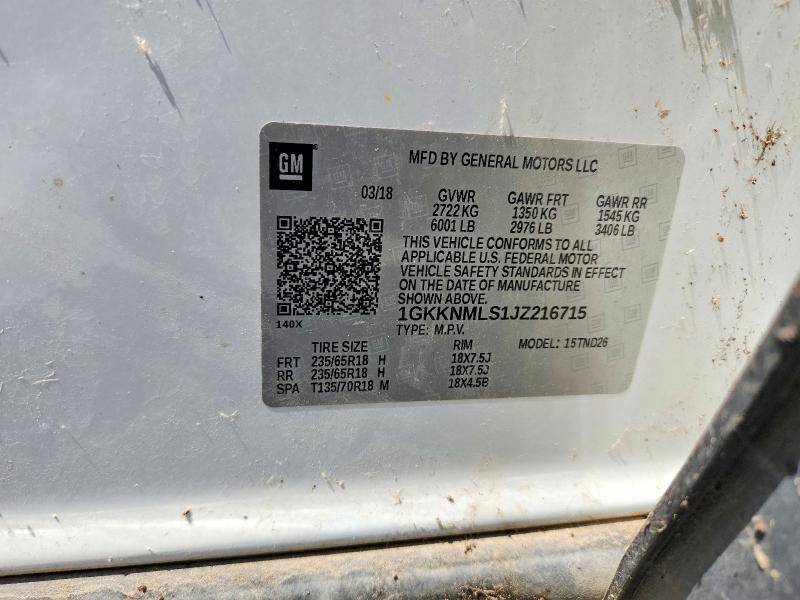 Продаж на аукціоні авто 2018 Gmc Acadia, vin: 1GKKNMLS1JZ216715, номер лоту: 61877406