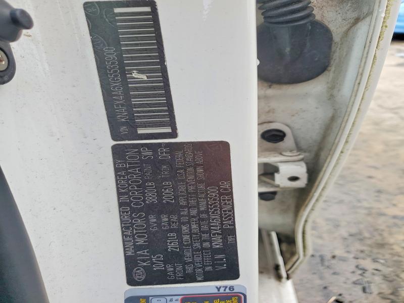 2016 Kia Forte მანქანა იყიდება აუქციონზე, vin: KNAFX4A6XG5535900, აუქციონის ნომერი: 62756646