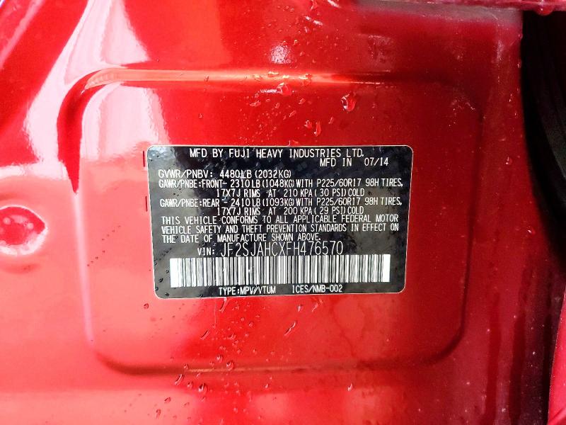 Продажа на аукционе авто 2015 Subaru Forester, vin: JF2SJAHCXFH476570, номер лота: 62771526