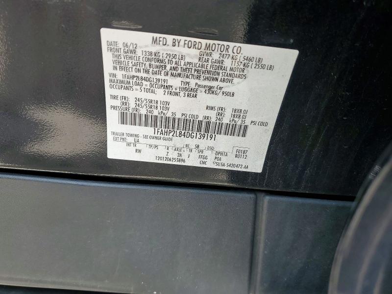 Продаж на аукціоні авто 2013 Ford Taurus, vin: 1FAHP2L84DG139191, номер лоту: 62396146