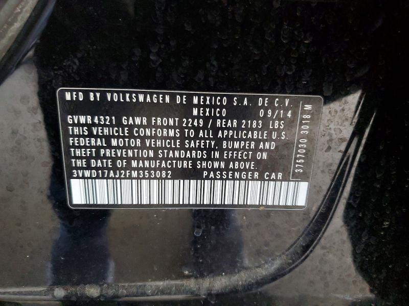 Продажа на аукционе авто 2015 Volkswagen Jetta, vin: 3VWD17AJ2FM353082, номер лота: 59922486