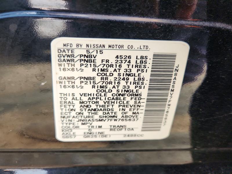 Продаж на аукціоні авто 2015 Nissan Rogue Select, vin: JN8AS5MV7FW765637, номер лоту: 61112906