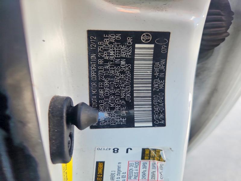 Aukcja sprzedaży 2013 Toyota Prius, vin: JTDKN3DU7D5569753, numer aukcji: 61836596