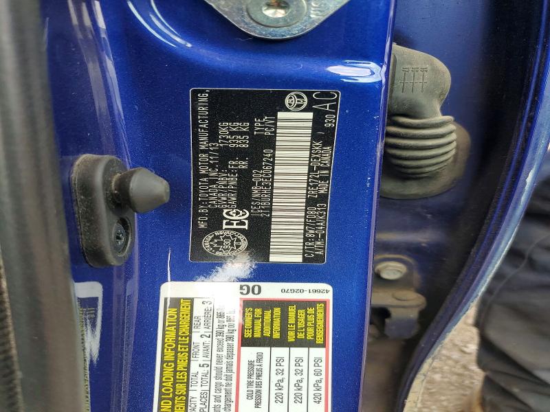 2014 Toyota Corolla მანქანა იყიდება აუქციონზე, vin: 2T1BURHE3EC067240, აუქციონის ნომერი: 62325876