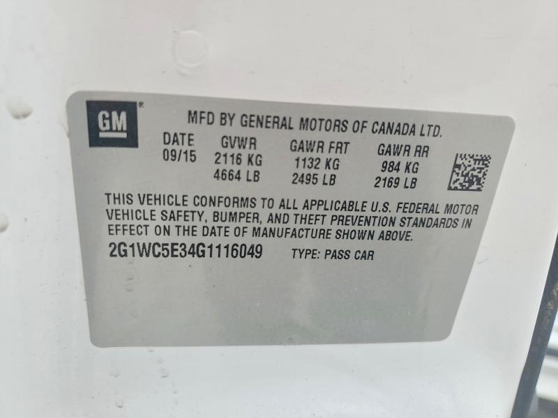 Продажа на аукционе авто 2016 Chevrolet Impala Limited, vin: 2G1WC5E34G1116049, номер лота: 85605955