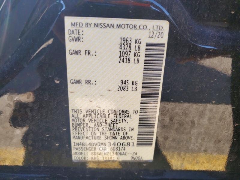 Продажа на аукционе авто 2021 Nissan Altima, vin: 1N4BL4DV0MN340681, номер лота: 62780476