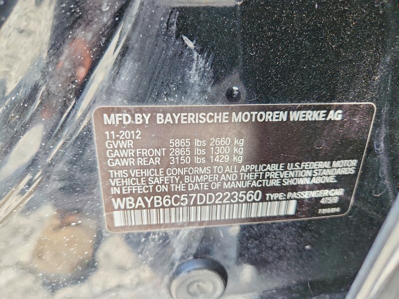 Продаж на аукціоні авто 2013 Bmw 750, vin: WBAYB6C57DD223560, номер лоту: 60939606