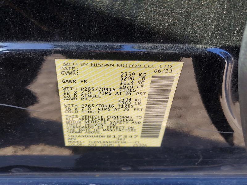 Aukcja sprzedaży 2013 Nissan Xterra, vin: 5N1AN0NU4DN817347, numer aukcji: 61862676