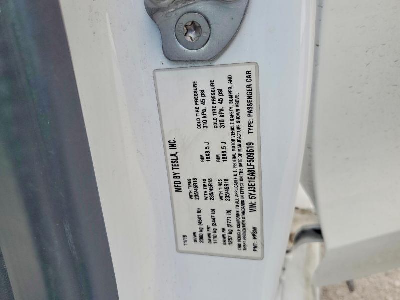 Продажа на аукционе авто 2020 Tesla Model 3, vin: 5YJ3E1EA8LF509619, номер лота: 59916016