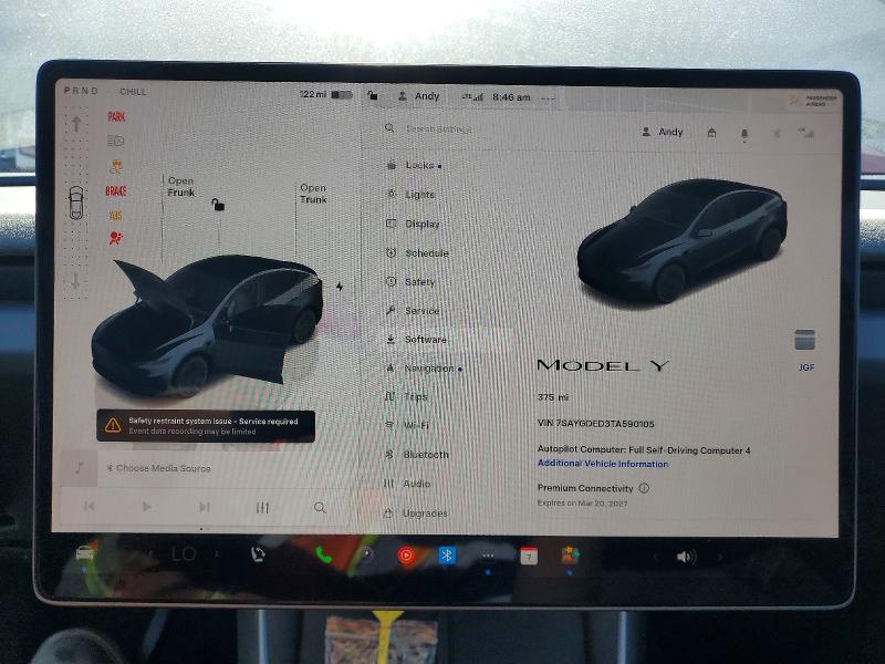 2026 Tesla Model Y მანქანა იყიდება აუქციონზე, vin: 7SAYGDED3TA590105, აუქციონის ნომერი: 59848626