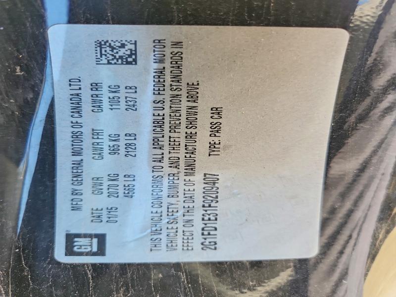 60418186 :رقم المزاد ، 2G1FD1E31F9209407 vin ، 2015 Chevrolet Camaro مزاد بيع