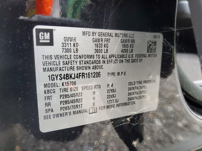 59705896 :رقم المزاد ، 1GYS4BKJ4FR161206 vin ، 2015 Cadillac Escalade مزاد بيع