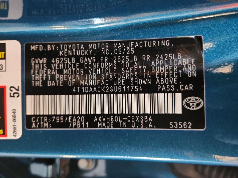 Продажа на аукционе авто 2025 Toyota Camry, vin: 4T1DAACK2SU611754, номер лота: 60206266