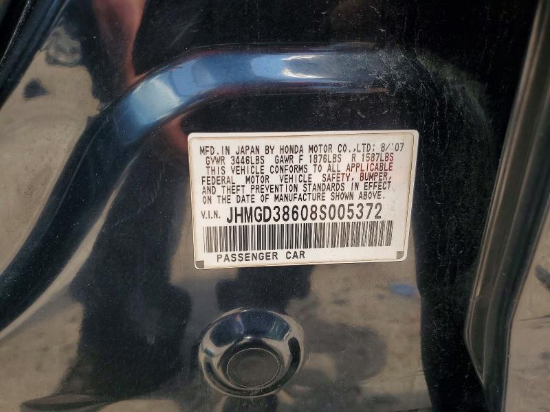 Aukcja sprzedaży 2008 Honda Fit, vin: JHMGD38608S005372, numer aukcji: 62389856