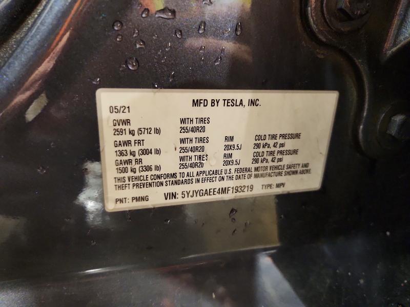 Aukcja sprzedaży 2021 Tesla Model Y, vin: 5YJYGAEE4MF193219, numer aukcji: 59870296