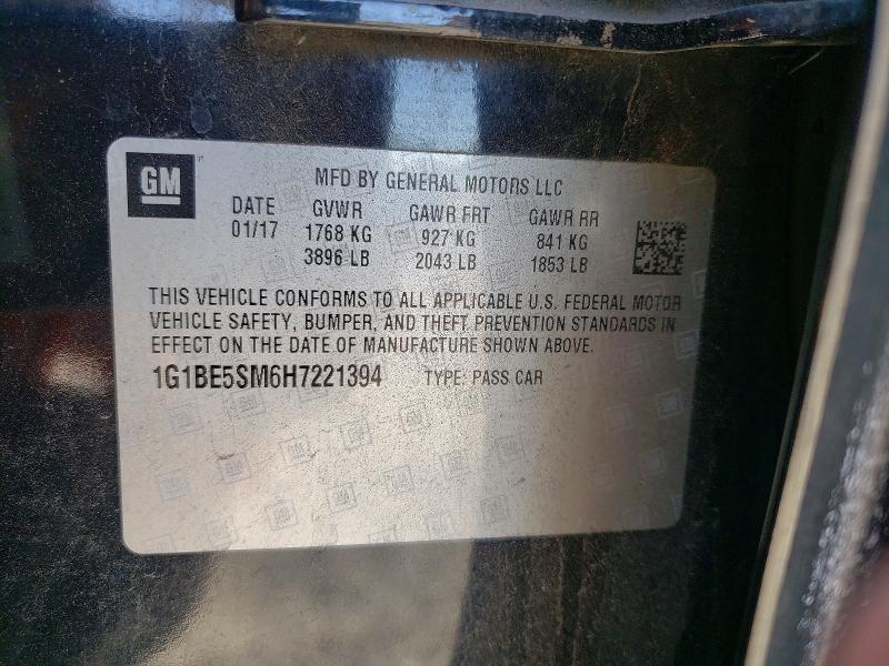 Продаж на аукціоні авто 2017 Chevrolet Cruze, vin: 1G1BE5SM6H7221394, номер лоту: 59833446