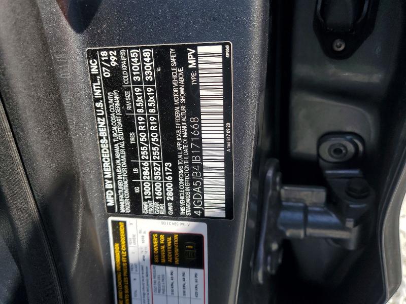 2018 Mercedes-benz Gle მანქანა იყიდება აუქციონზე, vin: 4JGDA5JB4JB171668, აუქციონის ნომერი: 62058156