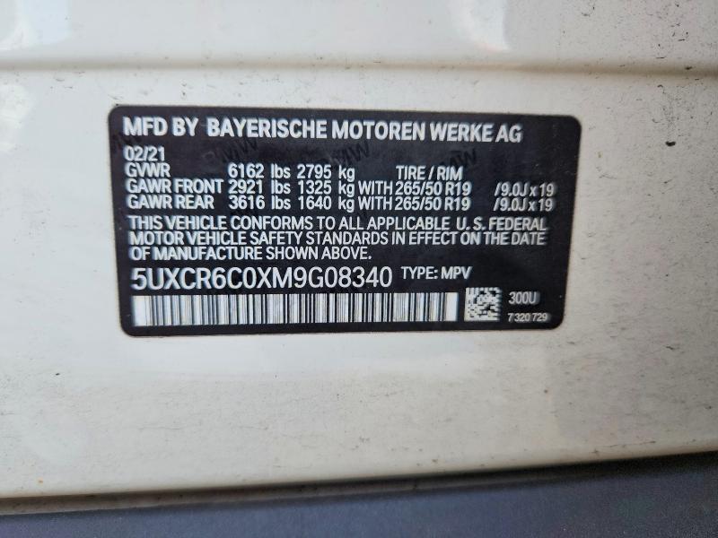 Aukcja sprzedaży 2021 Bmw X5, vin: 5UXCR6C0XM9G08340, numer aukcji: 62225976