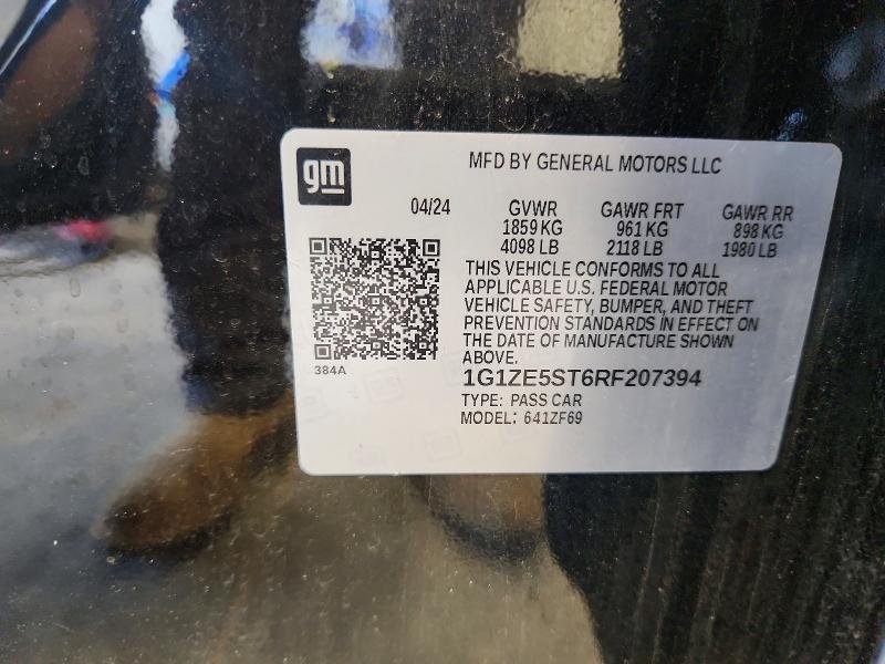 59621346 :رقم المزاد ، 1G1ZE5ST6RF207394 vin ، 2024 Chevrolet Malibu مزاد بيع