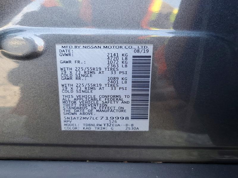 Aukcja sprzedaży 2020 Nissan Rogue, vin: 5N1AT2MV7LC719998, numer aukcji: 62145426