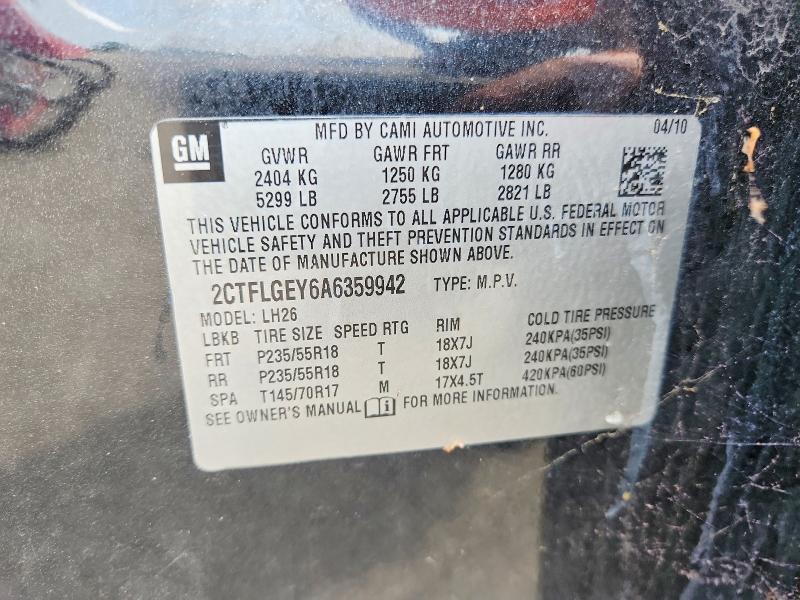 Продажа на аукционе авто 2010 Gmc Terrain, vin: 2CTFLGEY6A6359942, номер лота: 62237456