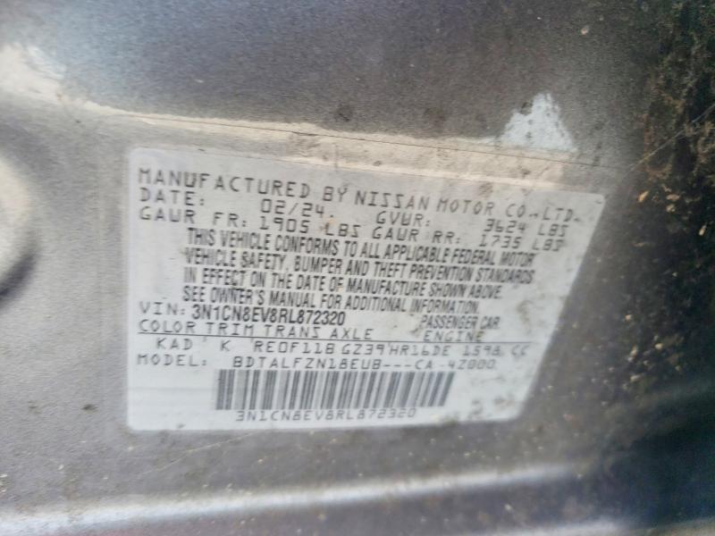 Продаж на аукціоні авто 2024 Nissan Versa, vin: 3N1CN8EV8RL872320, номер лоту: 62011856