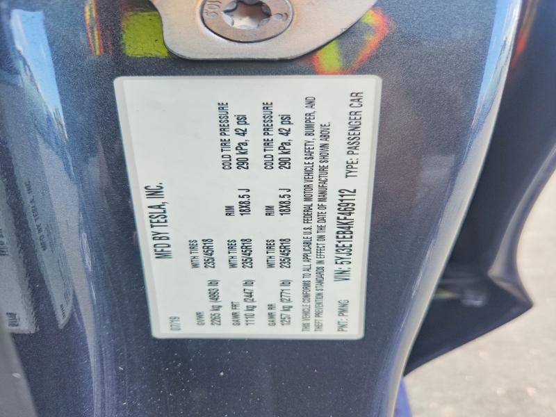 59790716 :رقم المزاد ، 5YJ3E1EB4KF469112 vin ، 2019 Tesla Model 3 مزاد بيع